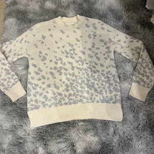 Christian Siriano Cream and Gray Knit Sweater